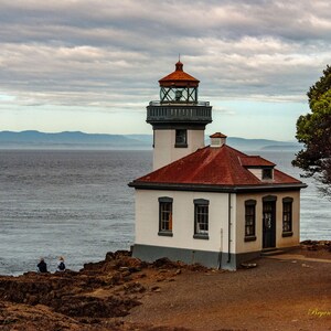 Arte della parete fotografica del faro del forno a calce, foto dell'isola di San Juan, fotografia dello stato di Washington, fotografia del faro, arte del soggiorno