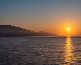 Sunrise in the San Juans Photographic Wall Art, San Juan Island Photo, Washington State Photography, Lighthouse Photography, Living Room Art