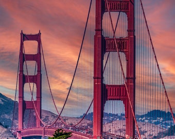 San Francisco Fotografie, Kalifornien Fotografie, San Francisco Bay, Golden Gate Bridge, großer Fotodruck, Acryldruck, Metalldruck,