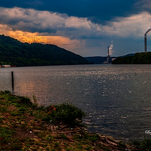 Ohio River at Wellsburg Wharfs, River Photography, Landscape Photography, West Virginia Photography, Historic Landscape