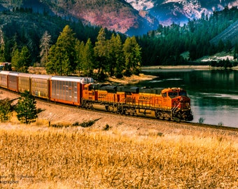 Train Photo Print, Railroad Photo, Train Canvas Print, Mountain Train Print, Railroad Mountain Print, Metal Print, Acrylic,  Paper, Canvas