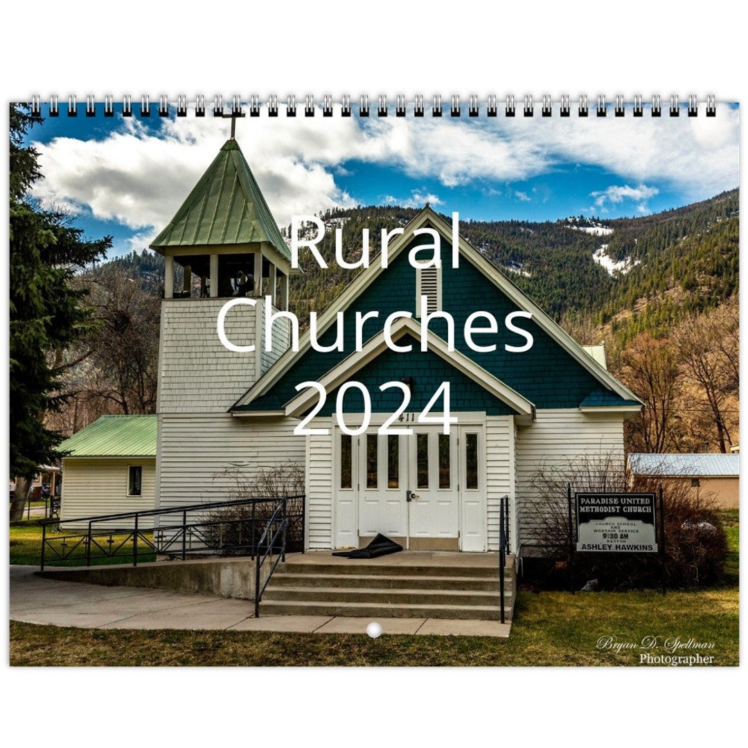 Rural Churches 2024 Wall Calendars US & CA Country Church Etsy