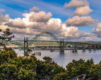 Yaquina Bay Bridge, Digital Download, Oregon Coastal Photography, Conde McCullough Bridge, Newport Oregon Photography