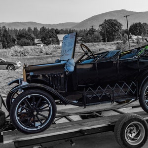 Ford Model T del 1923, auto americane degli anni '20, foto di auto Ford classiche, stampa fotografica lucida, arte da parete su tela, arte da parete con stampa giclée