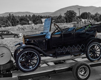 1923 Ford Model T, 1920s American Cars, Classic Ford Car Photo, Glossy Photo Print, Stretched Canvas Wall Art, Giclée Print Wall Art