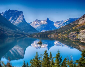 Wild Goose Island, Glacier National Park, St. Mary Lake, Mountain Lake Photography, Montana Landscape Photography, Home Decor Wall Art