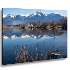 Ninepipes Montana Tipi Reflection Wall Art – Bitterroot Mountains Fine Art Photography – Western Lodge Giclee Print