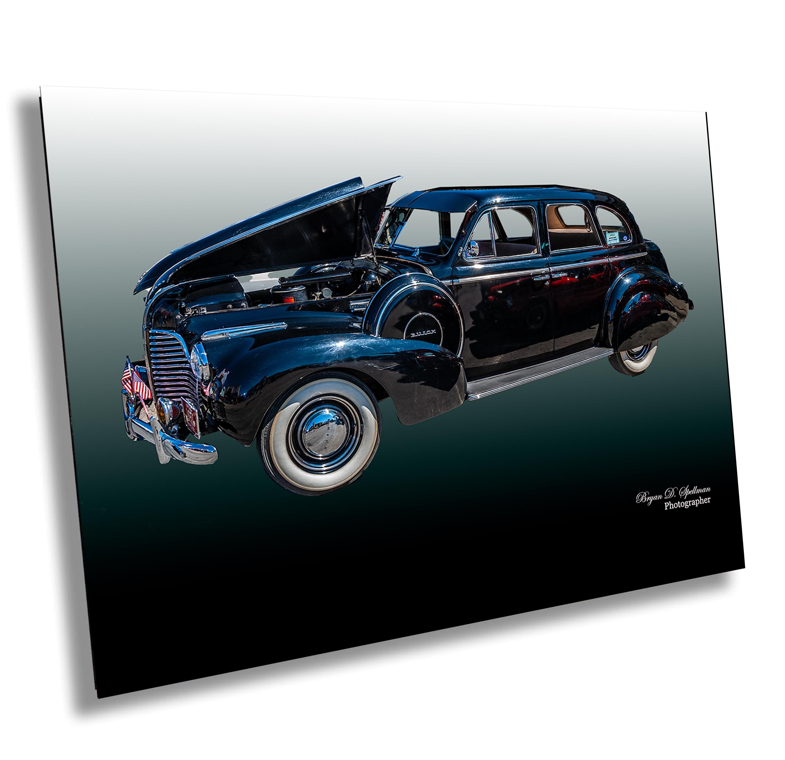 1940年製ブラックビュイックスペシャルウォールアート、クラシックカー