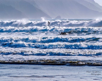 Surfers at Crescent Beach, Surfing Photography, Pacific Ocean Photography, Crescent City California Photography, Ocean Waves, California