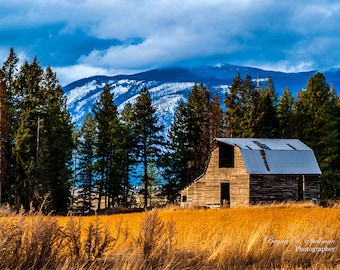 A Boundary County Barn, Idaho Photography, Selkirk Mountains, Agriculture Photography, Farm Photography, Paper Print, Canvas, Metal, Acrylic