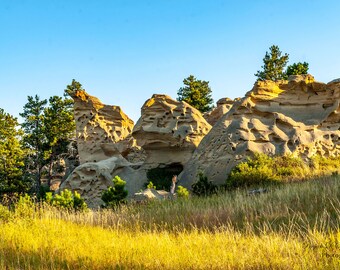 Medicine Rocks State Park, Montana Photography, Landscape Photography, Living Room Wall Art, Home Decor Wall Art, Eroded Sandstone Photo