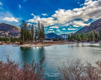 Island in the Stream, Clark Fork River Photo, Montana Landscape Photo , River View Wall Art,  Large Canvas Print Wall Art