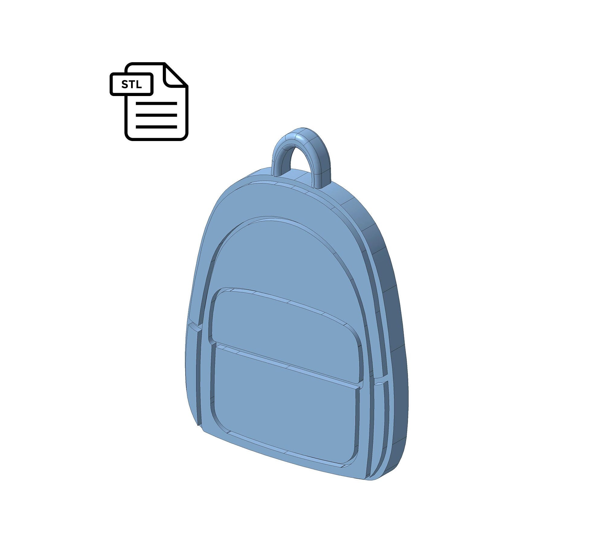Keychain Backpack Stl File for 3d Printing, School Bag, Personalized ...