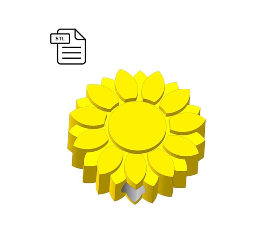 Sunflower Straw Topper STL File for 3D Printing, Baby Shower, Happy  Birthday Digital Download. 