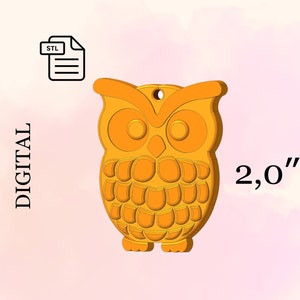 Owl, Keychain, STL File for 3d Printing, 3d Printed File Keychain, 3D Printad, Handmade,  DIY - Digital Download.
