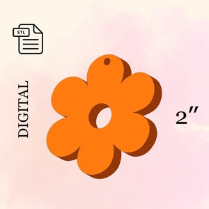 May include: A digital download STL file for a 2 inch orange flower charm with a hole in the center. DIGITAL.