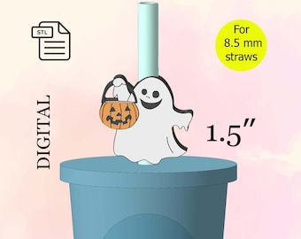 Ghost, Pumpkin, Halloween Straw Topper, File STL per la stampa 3d, File Stl di stampa 3d - Download digitale.