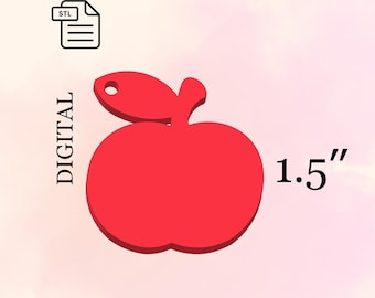 Apple 3d Printed Keychain, Keyring Stl File for 3d Printing, Personalized Keychain Stl File, Small Gifts - Digital Download.