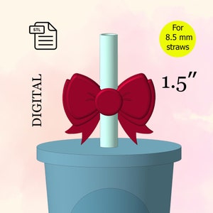 Peut inclure: Un fichier STL imprimable en 3D pour un embout de paille en forme de nœud rouge de 1,5 pouce de haut. Le dessus est conçu pour les pailles de 8,5 mm.
