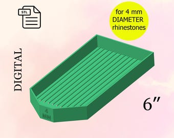 Vassoio per la selezione di strass da 4 mm, file STL per stampa 3D, fatto a mano, file STL per stampa 3D, strumenti per gioielli - download digitale.