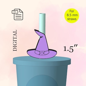 Hat Halloween Straw Topper STL File for 3D Printing, Halloween Decoration, Halloween Decor, Baby Shower Party.