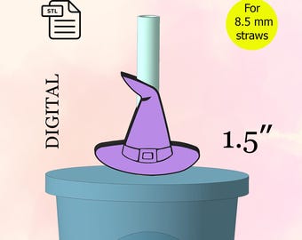 Hat Halloween Straw Topper STL File for 3D Printing, Halloween Decoration, Halloween Decor, Baby Shower Party.