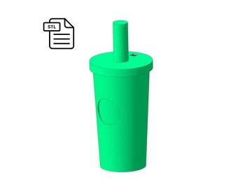 Tumbler Coffee Keychain STL File, Keyring STL File for 3D Printing, Key Fob, Handmade, DIY - Digital Download.