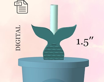 Mermaid Tail Stroh Topper STL Datei für 3D Druck, Baby Shower Party, Geburtstagsparty, Cocktail Party Dekor, 3d Stl Modell, Cocktail Strohhalm.