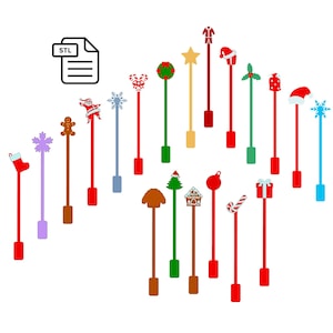 Bundle Weihnachts-Rührstäbchen STL-Dateien für den 3D Druck - Digital Download.