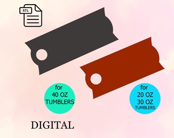 Bundle Empty Cup Tops for a 20/30 OZ and 40 OZ Tumbler, Stl File, Toppers for 3D Printing, 3D Printed - Digital Download.