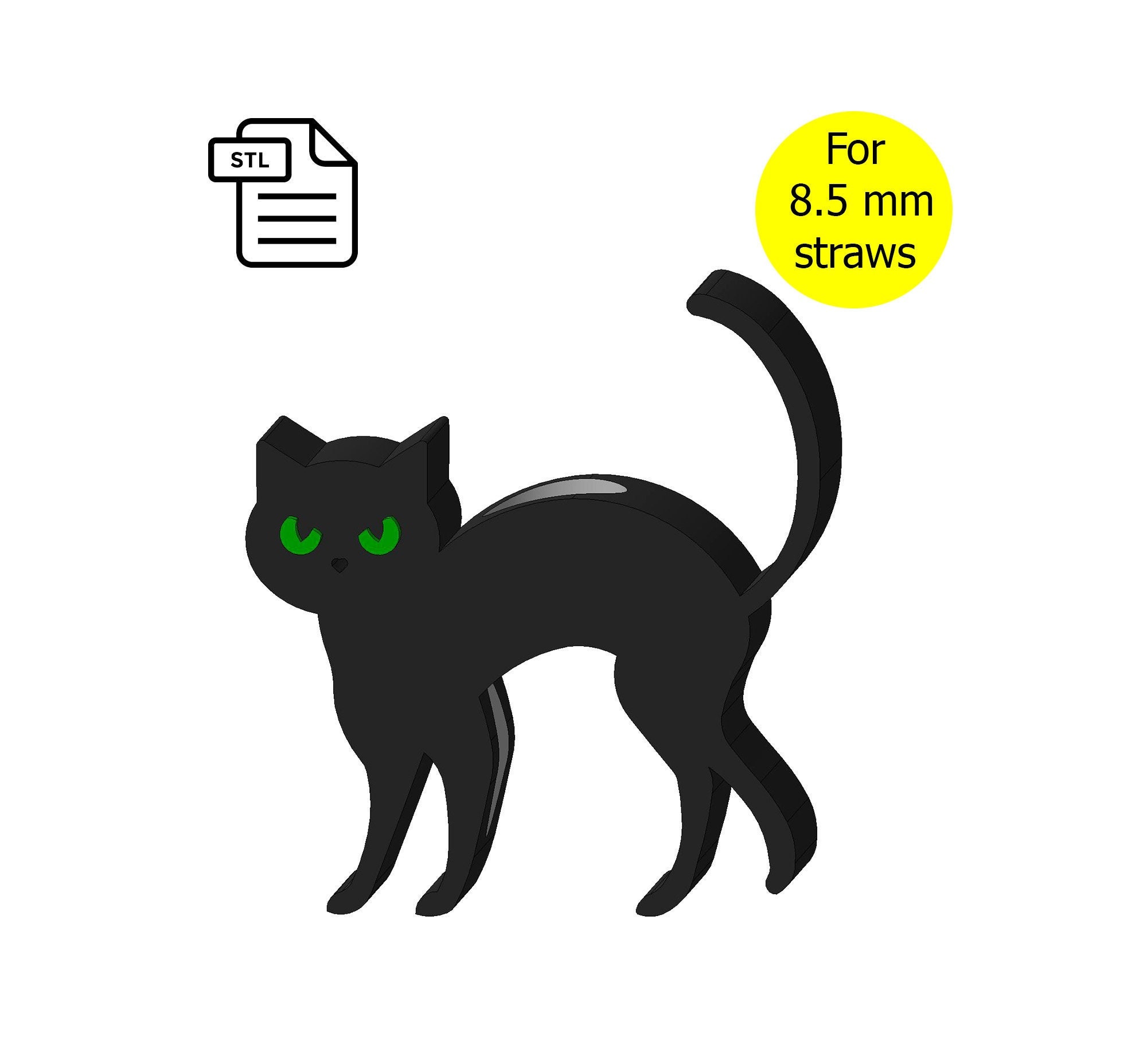 Cat Straw Topper by KDaviou, Download free STL model