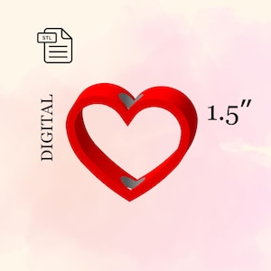 Eenvoudig STL-bestand met hartrietje voor 3D-printen, Valentijnsdag, Love Stl - digitale download.