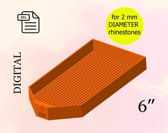 Vassoio di smistamento strass 2mm, File STL per stampa 3d, Fatto a mano, Fai da te, Strumenti di gioielleria - Download digitale.