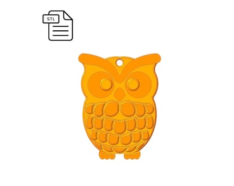 Owl Keychain STL File for 3d Printing, Bag Chain Charm, Handmade, DIY, Happy Easter - Digital Download.