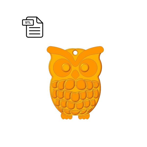 Owl Keychain STL File for 3d Printing, Bag Chain Charm, Handmade, DIY, Happy Easter - Digital Download.