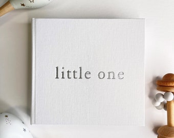 Baby Photo Album - Little One Photo Albums Baby Gifts Small 6x4" Photo Album Baby Shower Gift Gifts for expecting parents White Linen Album