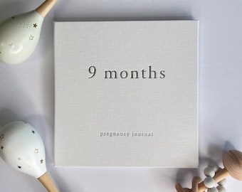 9 Month Pregnancy Journal - Linen Journal For Expecting Parents - Pregnancy Diary and Planner - Expectant Mother Gift - New Parents Gifts