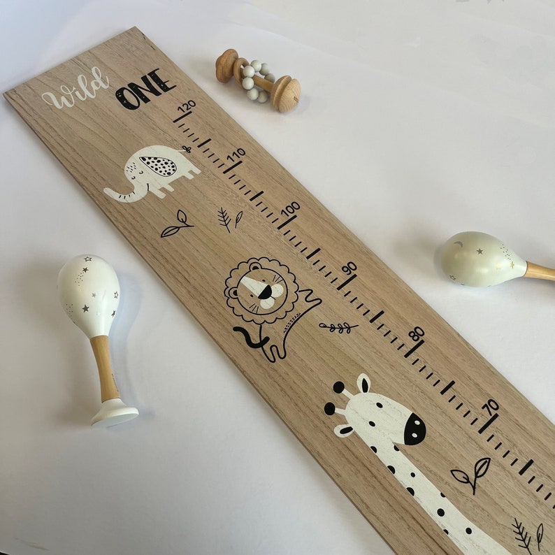 Wooden Height Chart Baby / Children's Animal Bedroom Etsy UK