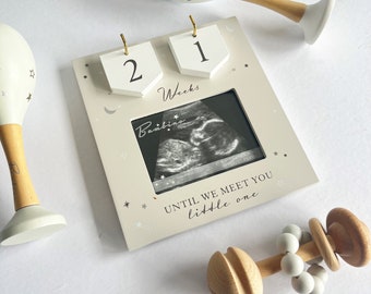 Baby Due Date Countdown With Frame - Pregnancy Countdown - Baby arrival countdown - Baby Scan photo frame with week countdown - Baby Gifts