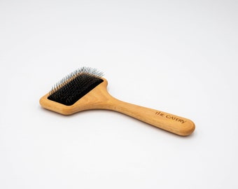 Grooming brush. Cat brush. Pet brush. Cat comb, wooden brush, cat grooming accessories. Natural beech wood brush.