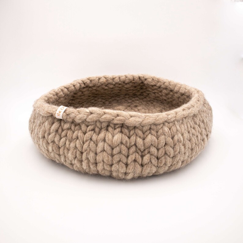 Handmade Cat Bed Made From Natural Sheep Wool. Stylish Cat Bed. Natural