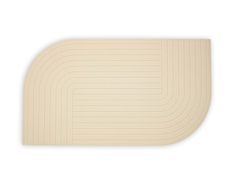 Tapis de bol crème. Tapis d'alimentation. lieu d'alimentation. Tapis de gamelle pour chat. antidérapant. lavable. Silicone.