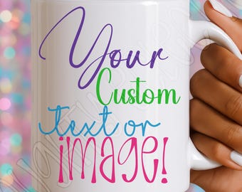Mug à café avec photo personnalisée, Mug avec texte personnalisé, 11 oz en céramique