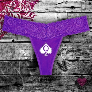 QoS Queen of Spades Purple Thong - SlutWear : SlutGear XS-4X Plus