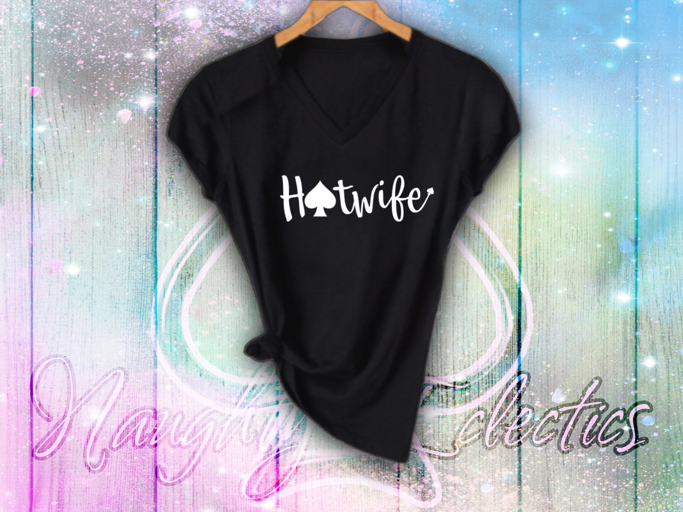 Qos Hotwife Vneck in Black Slutwear Slutgear Queen of Etsy