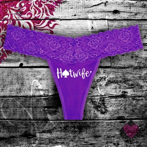 Hotwife QoS Queen of Spades edition Purple Thong - SlutWear : SlutGear XS-4X Plus