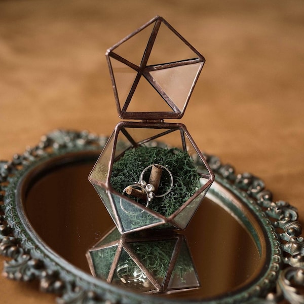 Caja de cristal para anillos, caja para anillos de boda, caja para anillos de compromiso, caja para anillos de novia, caja para anillos de propuesta