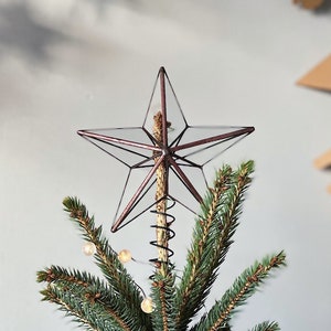 Adorno de árbol de cristal, adorno de Navidad con forma de estrella de Navidad