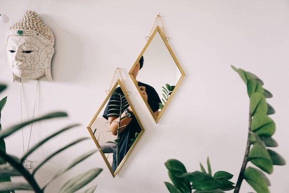 20 piezas en forma geométrica Espejo simple Espejo Pegatina para casa, Mode de Mujer