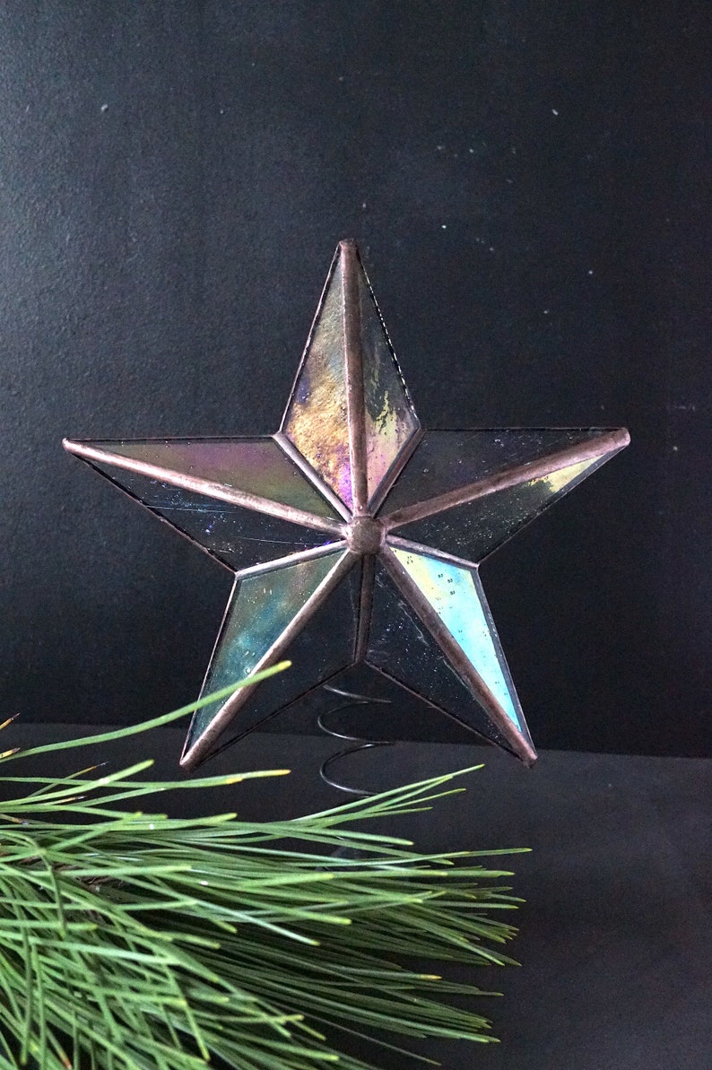 Glass Tree Topper Christmas Star Tree Topper Christmas Etsy